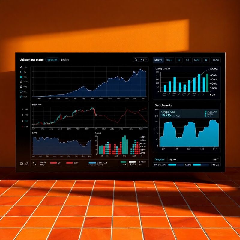 Panel de backtesting con curva de equity y métricas de rendimiento